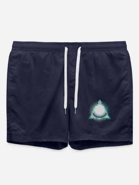 Mystical Triangle Frame in Turquoise with Ornaments - Swim Trunks - french navy