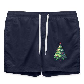 Polygon Christmas Magic : la magie aux multiples facettes - Short de bain - bleu marine - Devant - AI Model Male 185 light (185cm)