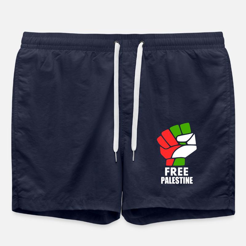 Free palestine - Short de bain - bleu marine