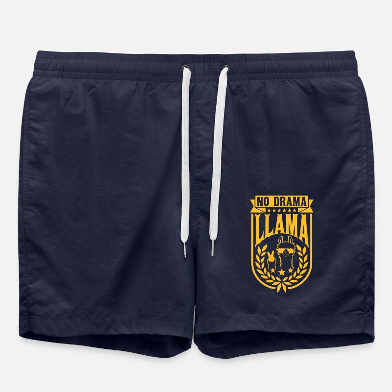 Emblem No Drama Llama - Swim Trunks - french navy
