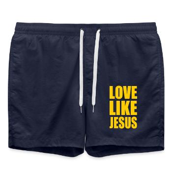 Love like jesus - Short de bain - bleu marine - Devant - AI Model Male 185 light (185cm)