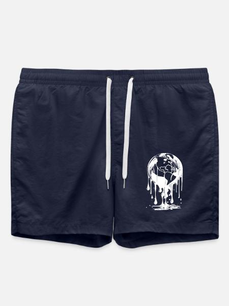 Tropfender Planet Erde Ozean und Kontinent Style - Badeshorts - French Navy