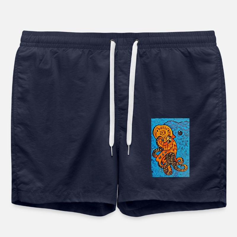 Krake, selbst gezeichnet - Badeshorts - French Navy
