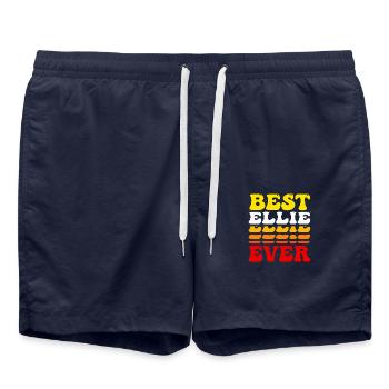 Meilleure Ellie de tous les temps - Mignon Groovy Vintage Custom - Short de bain - bleu marine - Devant - AI Model Male 185 light (185cm)