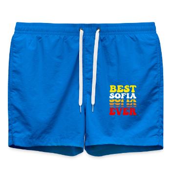 Best Sofia Ever - Süße Groovy Vintage Custom - Badeshorts - Cobalt blue - Vorne