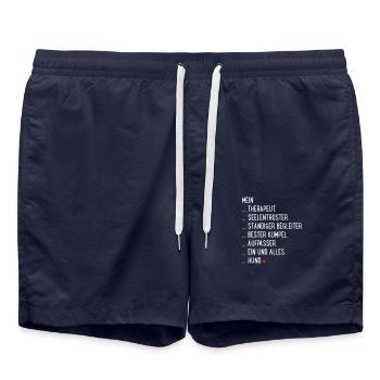 mein hund - Badeshorts - French Navy - Vorne - AI Model Male 185 light (185cm)