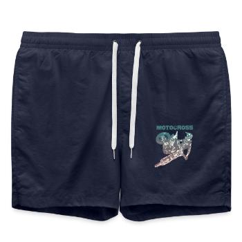 Motocross moto cross biker - Short de bain - bleu marine - Devant - AI Model Male 185 light (185cm)