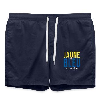 jaune et bleu fier rugby ukraine basket - Short de bain - bleu marine - Devant - AI Model Male 185 light (185cm)