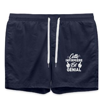 Cette infirmière est génial - Short de bain - bleu marine - Devant - AI Model Male 185 light (185cm)