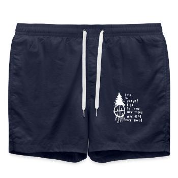 dans la forêt je vais perdre la tête et trouver mon âme - Short de bain - bleu marine - Devant - AI Model Male 185 light (185cm)