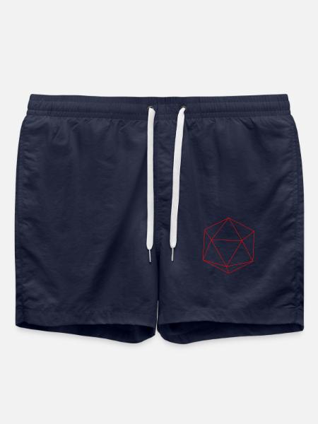 icosaèdre rouge - Short de bain - bleu marine