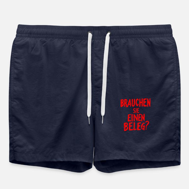 Avez-vous besoin d’un reçu ? -rouge - Short de bain - bleu marine