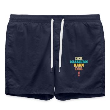 Geschenk für Masseurin - Badeshorts - French Navy - Vorne - AI Model Male 185 light (185cm)