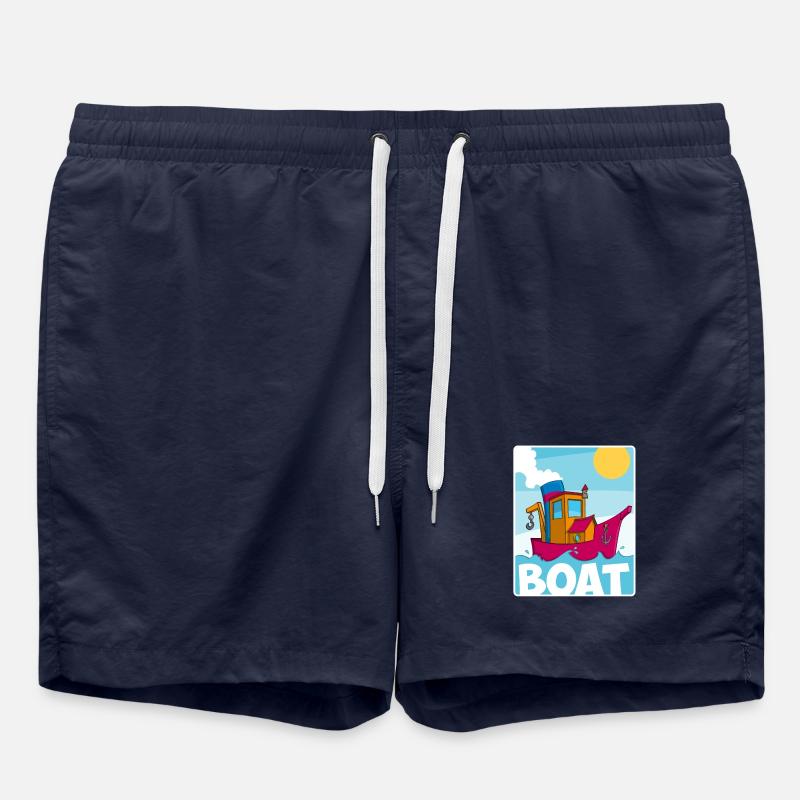 Buntes Bild eines lustigen Schleppers - Badeshorts - French Navy