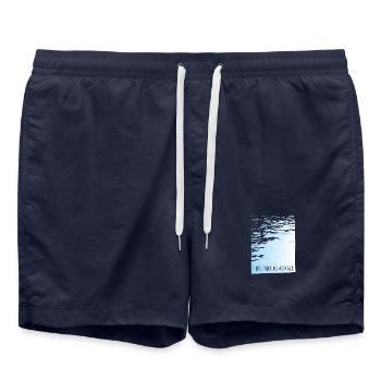 lieber meer als weniger wasser motto minimal cool - Badeshorts - French Navy - Vorne - AI Model Male 185 light (185cm)