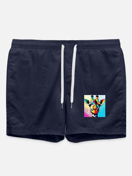 Giraffe Pop Art - Swim Trunks - french navy