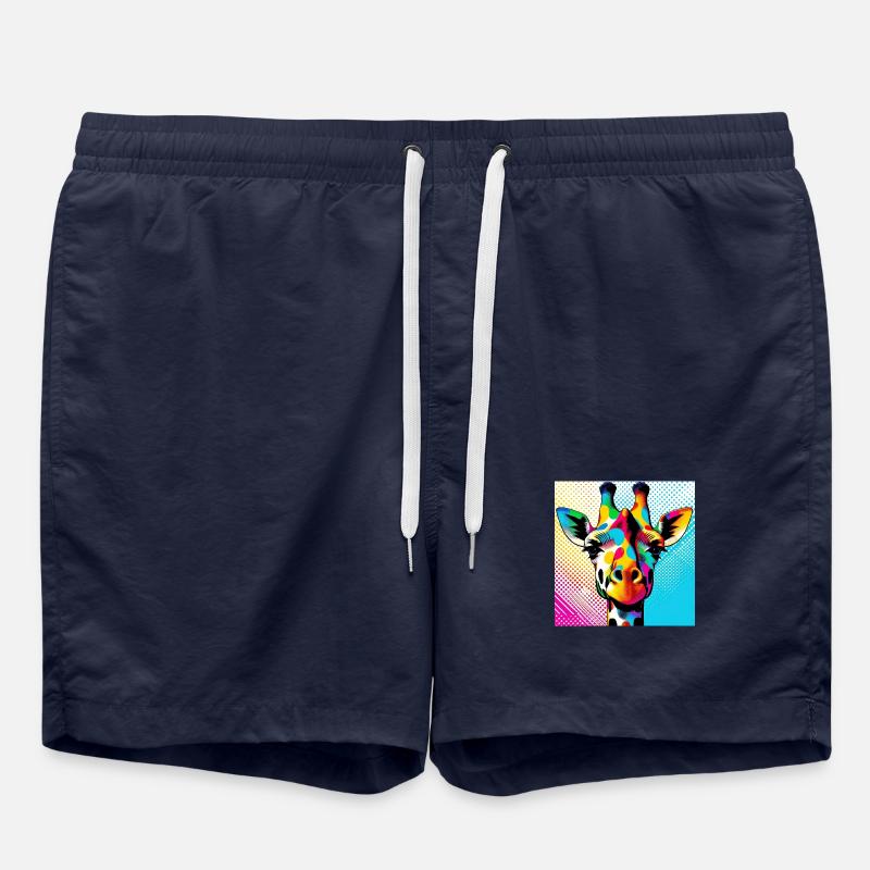 Giraffe Pop Art - Swim Trunks - french navy