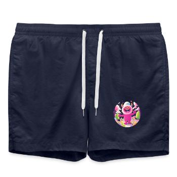 Mignon et drôle câlin monstre enfants - Short de bain - bleu marine - Devant - AI Model Male 185 light (185cm)