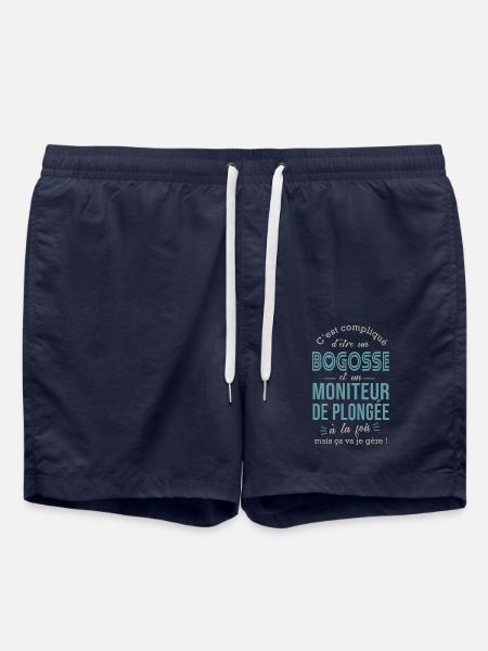 bogosse et moniteur de plongée cadeau homme coach - Short de bain - bleu marine