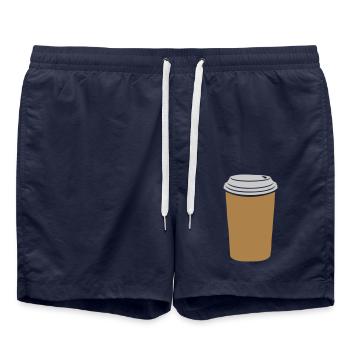 Drink coffee to go - Swim Trunks - french navy - Front - AI Model Male 185 light (185cm)