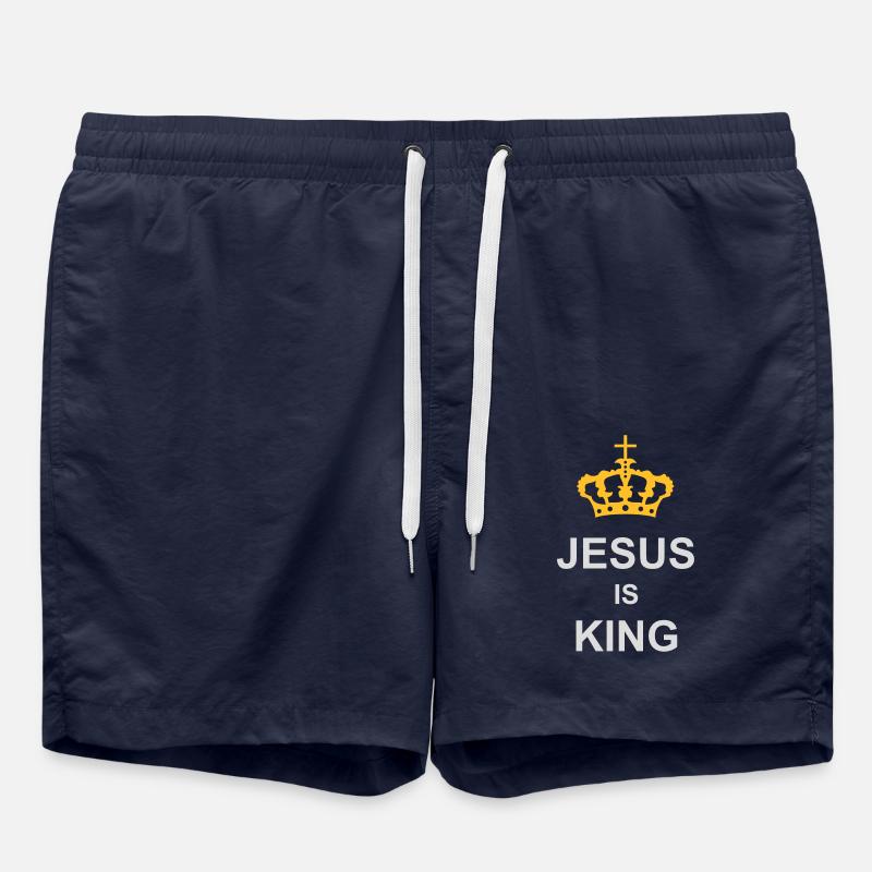 jesus is king quote - Swim Trunks - french navy