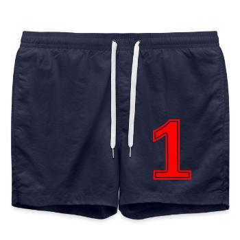 1 - Badeshorts - French Navy - Vorne - AI Model Male 185 light (185cm)