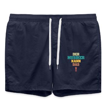 Musicien drôle - Short de bain - bleu marine - Devant - AI Model Male 185 light (185cm)
