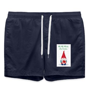 HO HO Hoch die Tassen Outfit Weihnachten Advent - Badeshorts - French Navy - Vorne - AI Model Male 185 light (185cm)