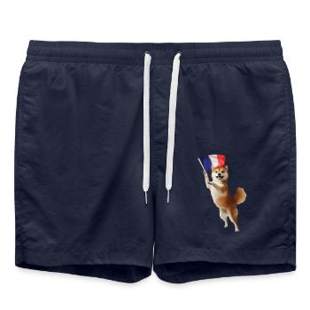 Shiba Inu - Badeshorts - French Navy - Vorne - AI Model Male 185 light (185cm)