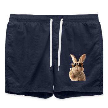 Süße Osterhase - Badeshorts - French Navy - Vorne - AI Model Male 185 light (185cm)