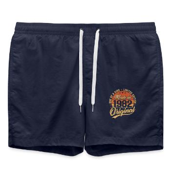 1982 Vintage Born Retro Vintage Geburtstagsgeschenk - Badeshorts - French Navy - Vorne - AI Model Male 185 light (185cm)