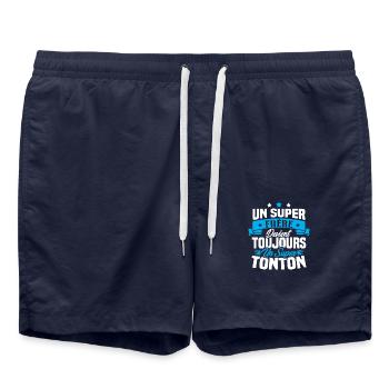 Un super frère devient toujours un super tonton - Short de bain - bleu marine - Devant - AI Model Male 185 light (185cm)