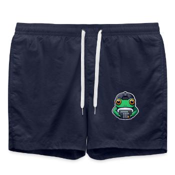 Grenouille avec calculatrice - Short de bain - bleu marine - Devant - AI Model Male 185 light (185cm)