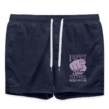 Index finger I want you to fall in love - Swim Trunks - french navy - Front - AI Model Male 185 light (185cm)