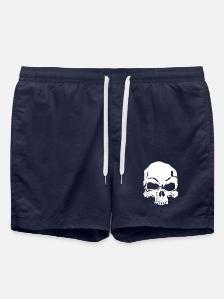 Detailed skull illustration - Swim Trunks - french navy