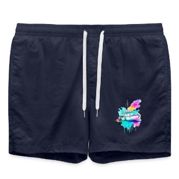 Sailboat - Swim Trunks - french navy - Front - AI Model Male 185 light (185cm)