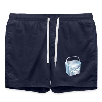 Kühlbox - frostiges Design für Sommer & Party - Badeshorts - French Navy - Vorne - AI Model Male 185 light (185cm)