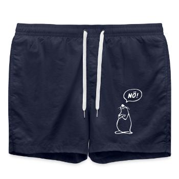 NÖ ! T-Shirt - Badeshorts - French Navy - Vorne - AI Model Male 185 light (185cm)