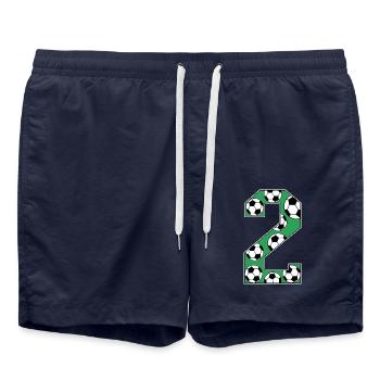 2e anniversaire Football Green - Short de bain - bleu marine - Devant - AI Model Male 185 light (185cm)