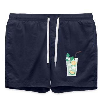 Summer Drink - Badeshorts - French Navy - Vorne - AI Model Male 185 light (185cm)