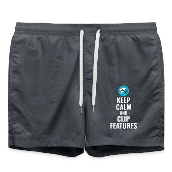 GIS Kartierung Daten Clip Features Räumliche Geoinfo - Badeshorts - Anthrazit - Vorne - AI Model Male 185 light (185cm)