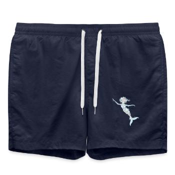 Belle sirène aux couleurs pastel fraîches - Short de bain - bleu marine - Devant - AI Model Male 185 light (185cm)