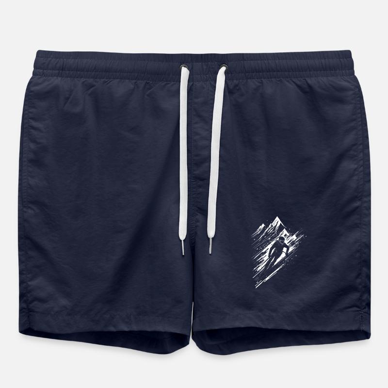Skier and Mountain | Ski - Swim Trunks - french navy