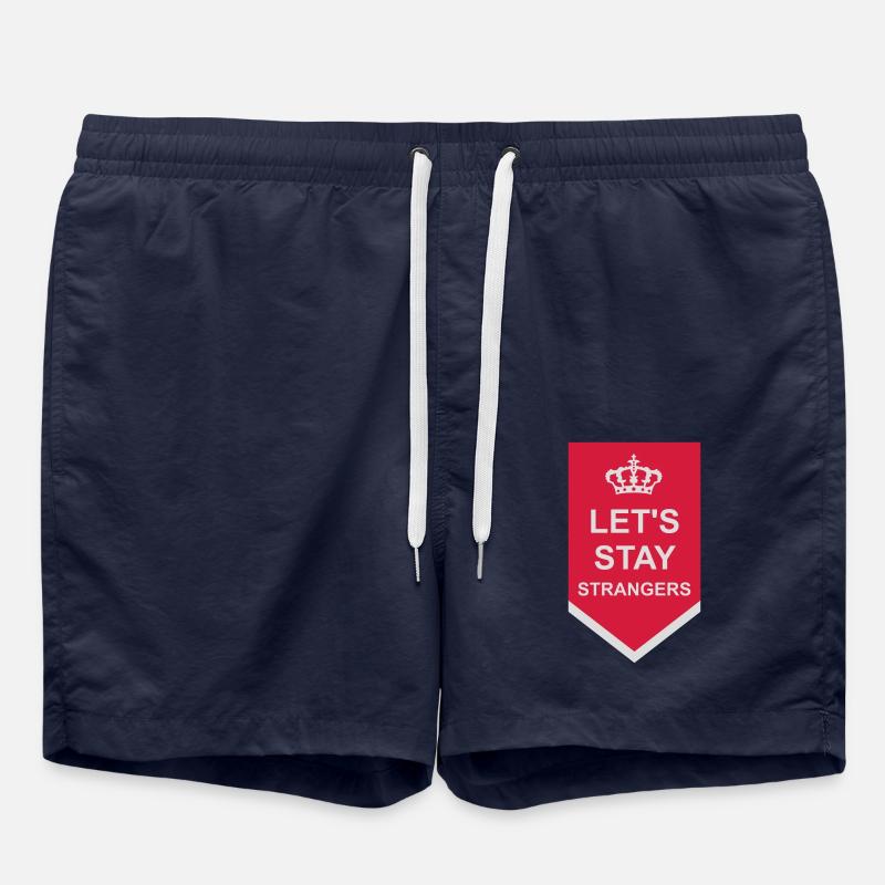 lets stay strangers quote - Swim Trunks - french navy