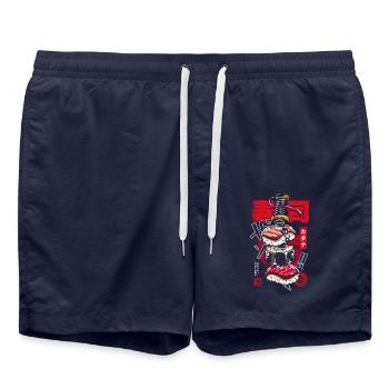 Japan katana vintage sushi - Swim Trunks - french navy - Front - AI Model Male 185 light (185cm)