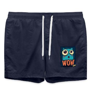 WOW, Monstre de bande dessinée submergé avec effet - Short de bain - bleu marine - Devant - AI Model Male 185 light (185cm)