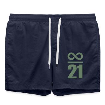 Infini par 21 millions de bitcoins - Short de bain - bleu marine - Devant - AI Model Male 185 light (185cm)
