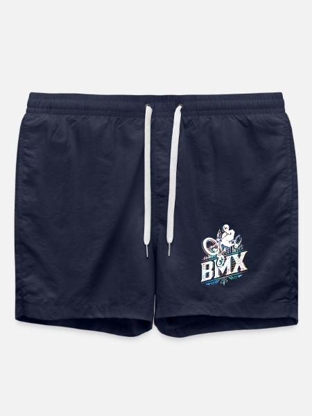 Retro Bmx Bike - Bmx rider aux couleurs vives - Short de bain - bleu marine