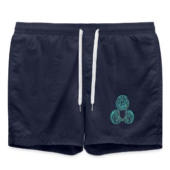 Neonartige Gehirn- und Herz-Design - Badeshorts - French Navy - Vorne - AI Model Male 185 light (185cm)