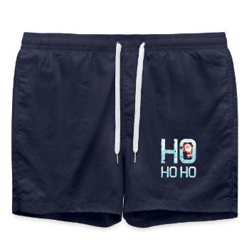 Ho Ho Ho with Santa Claus - Swim Trunks - french navy - Front - AI Model Male 185 light (185cm)
